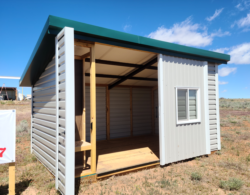 Shed Roof Steel 11 ft x 17 ft with 6 ft sliding door
