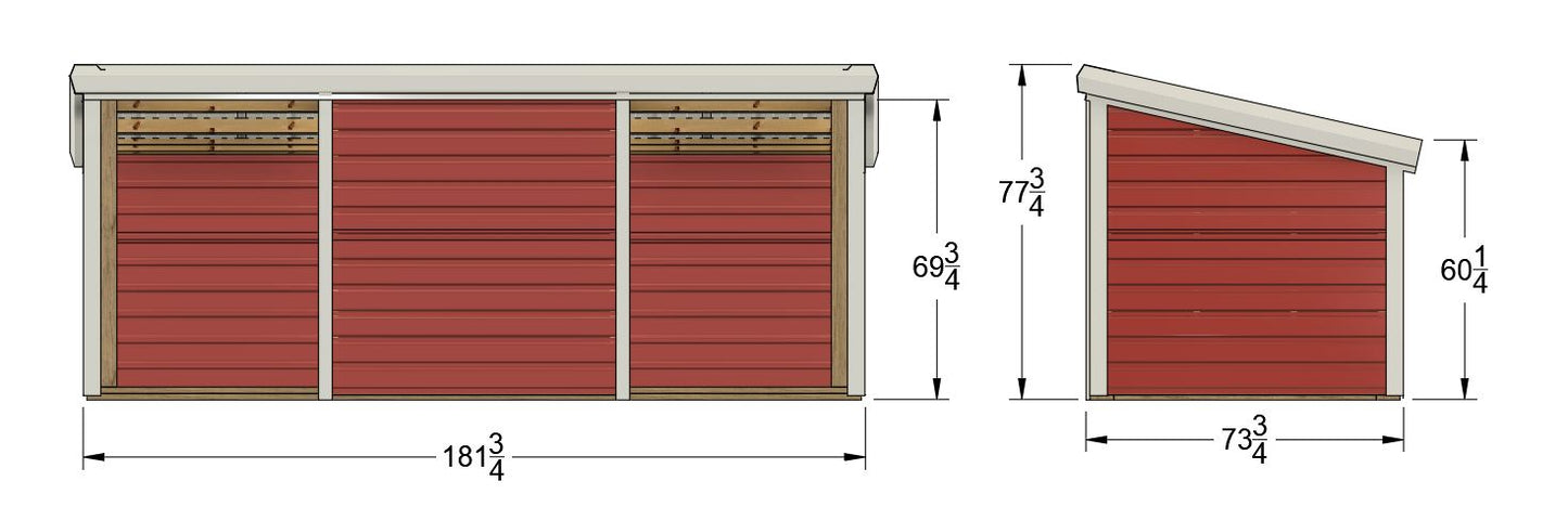 Sheep & Goat Loafing Shed 6 ft x 15 ft