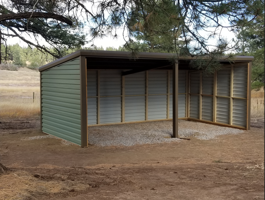 Loafing Shed 12 ft x 24 ft Open Front