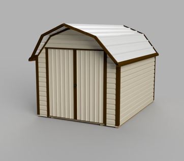 Dutch Style Gambrel Steel Sided Shed 10 ft x 14 ft