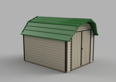 Dutch Style Gambrel Steel Sided Shed 10 ft x 14 ft