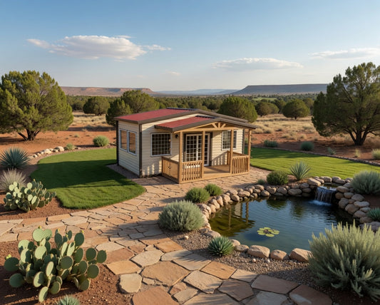 12x24 Premium Steel Bungalow Shed with Porch | Insulated, Maintenance-Free, 45psf Snow Load | Colorado Built