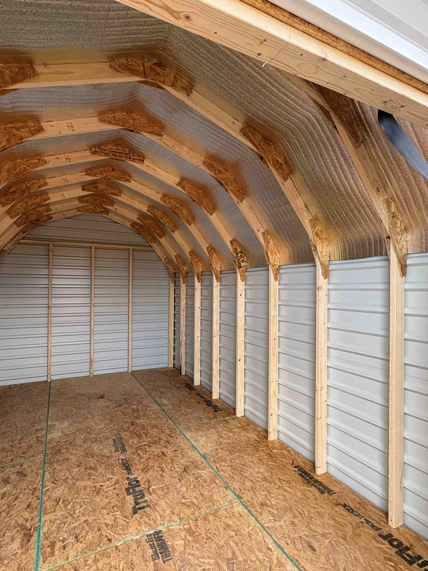 Dutch Style Gambrel Steel Sided Shed 10 ft x 14 ft; Model S051