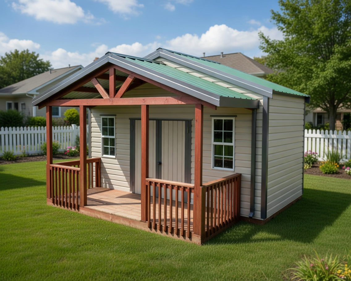 10x20 Classic Bungalow With Porch -- Model S057