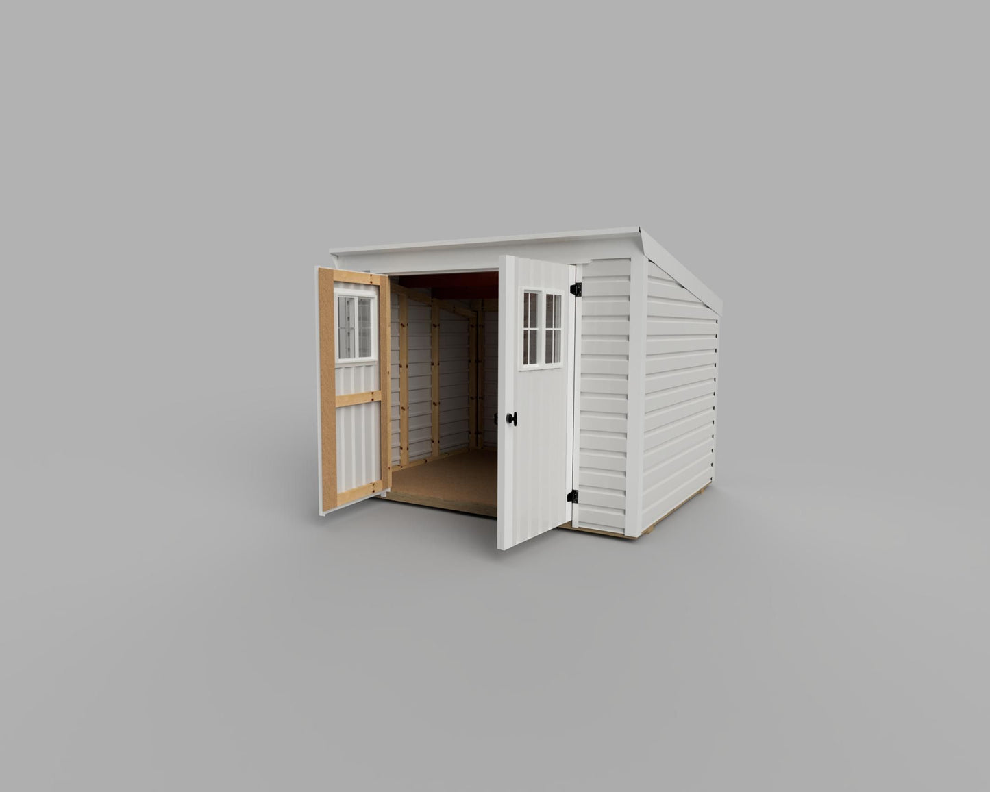 Classic 8x10 Double Doors & Windows, Shed Roof